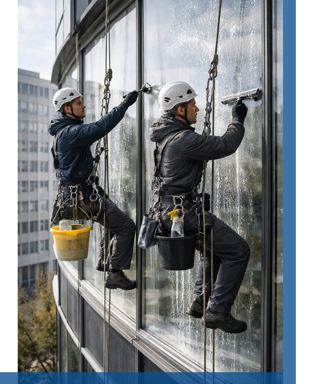 Мойка панорамных окон в Кропоткине от 380 р. заказать у ВЫСОТНИК-Крп