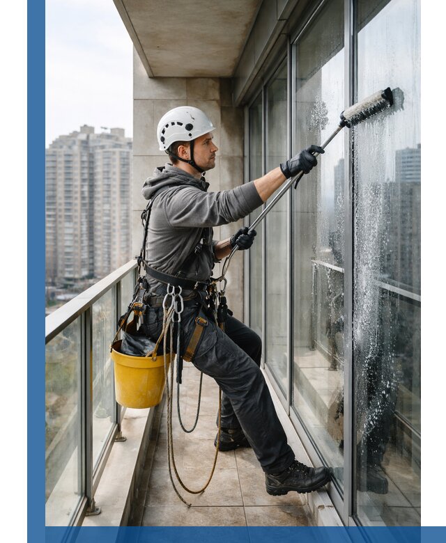 Профессиональная мойка балконного остекления в Кропоткине