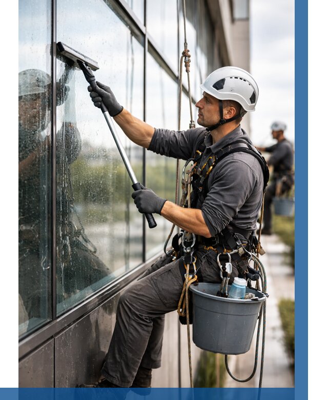 Мойка стеклянных фасадов в Кропоткине от 217 р. | ВЫСОТНИК-Крп