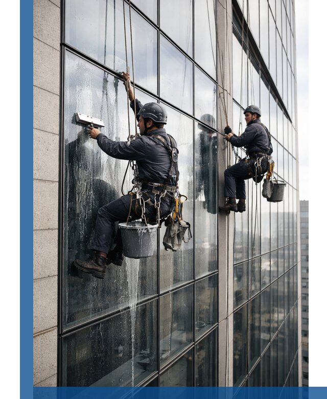 Профессиональная мойка стеклянных фасадов зданий в Кропоткине