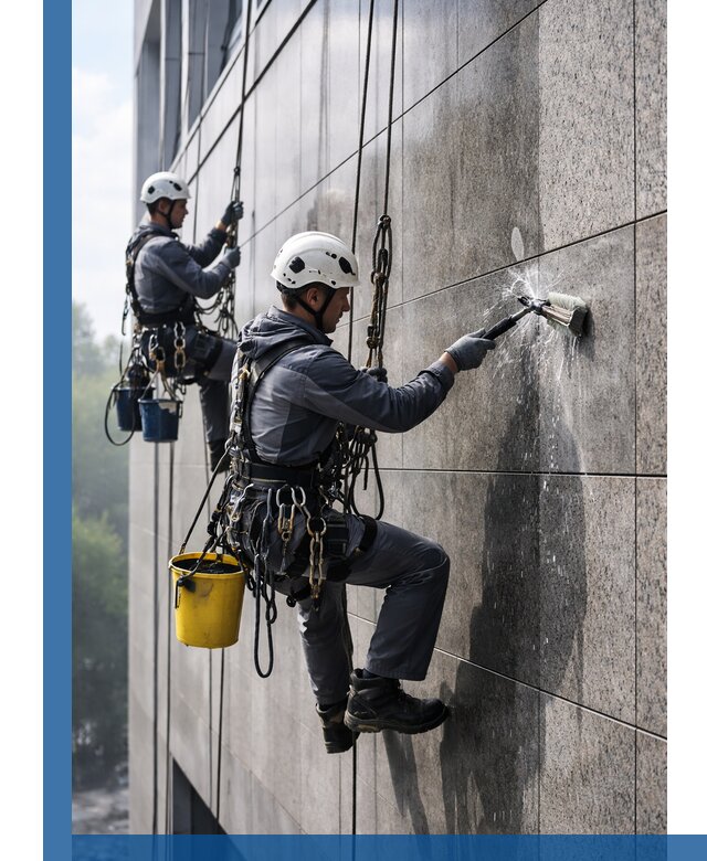 Профессиональная мойка фасада из керамогранита в Кропоткине