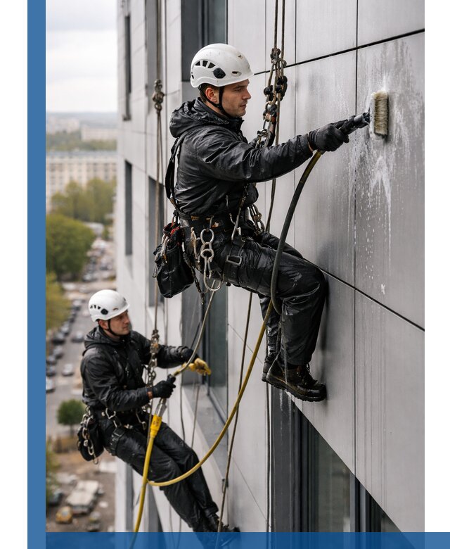 Профессиональная мойка фасада из композита в Кропоткине