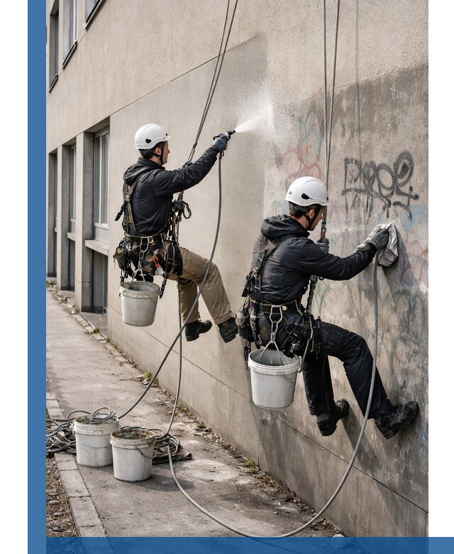 Антиграффити покрытие фасада с защитой от надписей в Кропоткине