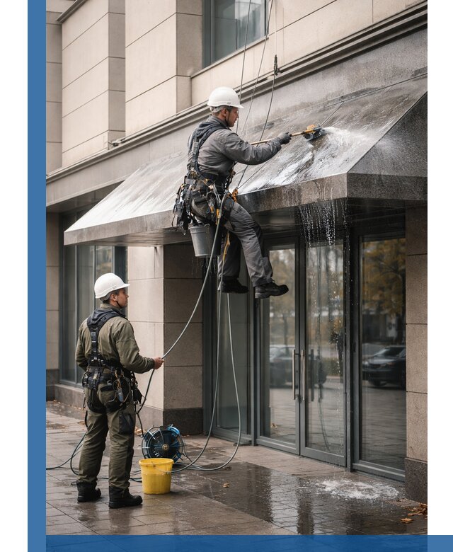 Профессиональная мойка козырьков и навесов в Кропоткине