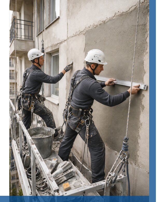 Штукатурка фасада на высоте в Кропоткине от 977 р. | ВЫСОТНИК-Крп