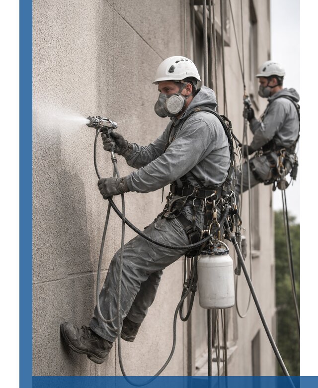 Безвоздушная покраска фасадов зданий в Кропоткине профессионально