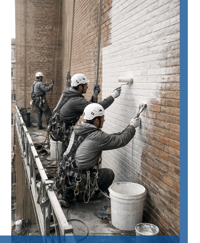 Покраска кирпичного фасада в Кропоткине от 380 р. | ВЫСОТНИК-Крп