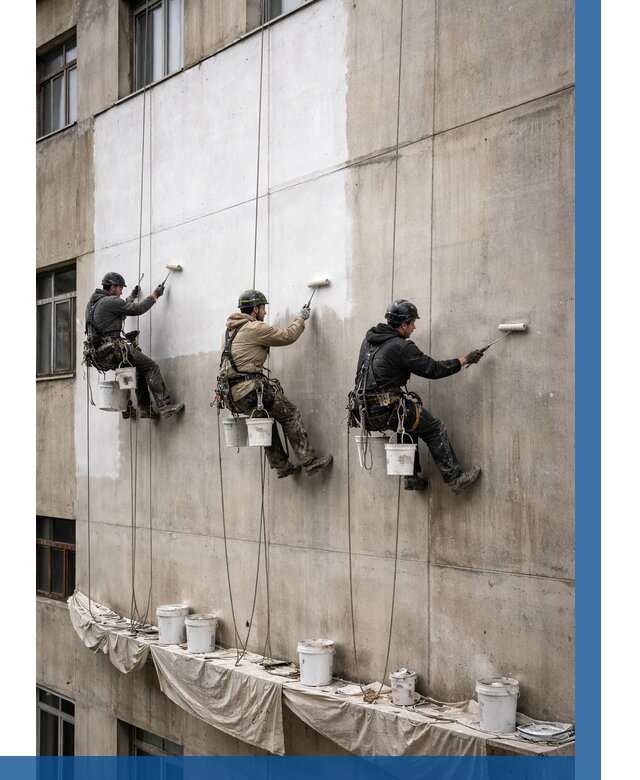 Покраска бетонного фасада в Кропоткине от 380 р за м2 | ВЫСОТНИК-Крп