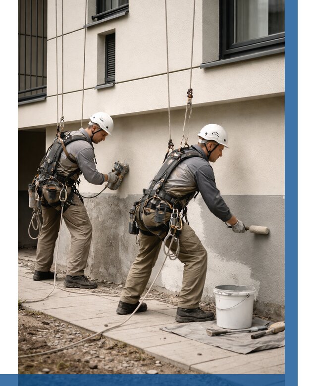 Окраска цоколя здания в Кропоткине от 489 р. под ключ | ВЫСОТНИК-Крп