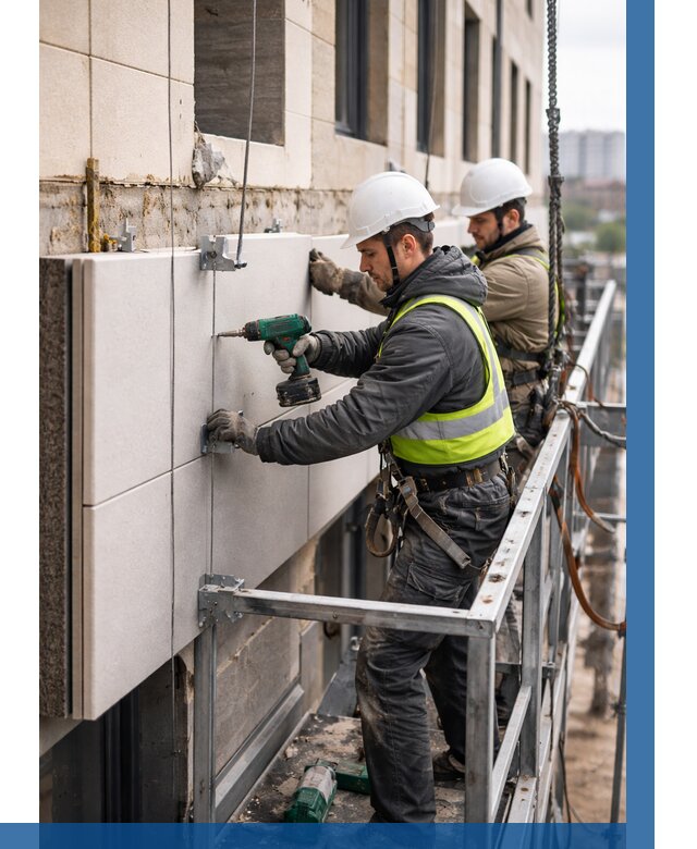 Монтаж фасадных термопанелей в Кропоткине от 1629 р. | ВЫСОТНИК-Крп