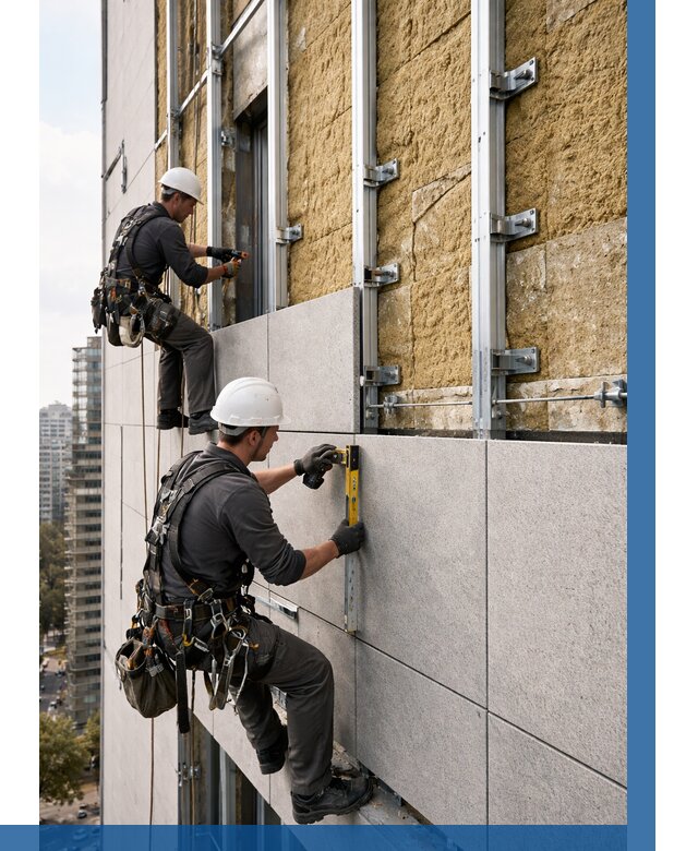 Монтаж вентилируемого фасада в Кропоткине от 3801 р. | ВЫСОТНИК-Крп