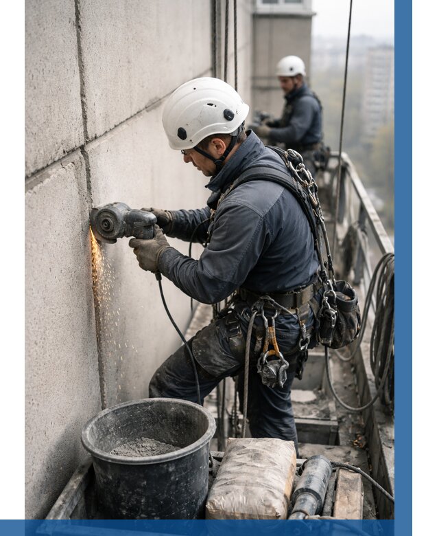 Штробление межпанельных швов в Кропоткине от 1303 р. | ВЫСОТНИК-Крп