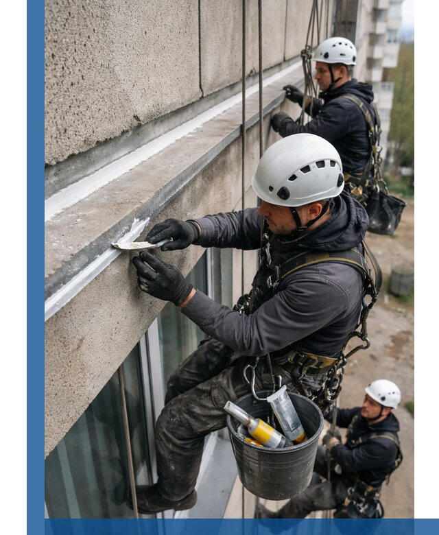 Герметизация примыкания балкона в Кропоткине под ключ с гарантией