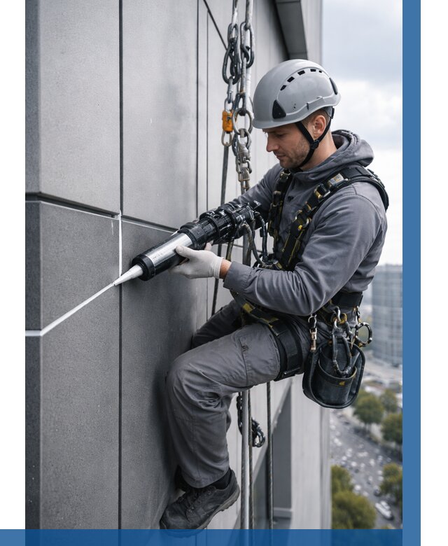 Герметизация стыков фасадных панелей в Кропоткине от 7058 р.| ВЫСОТНИК-Крп