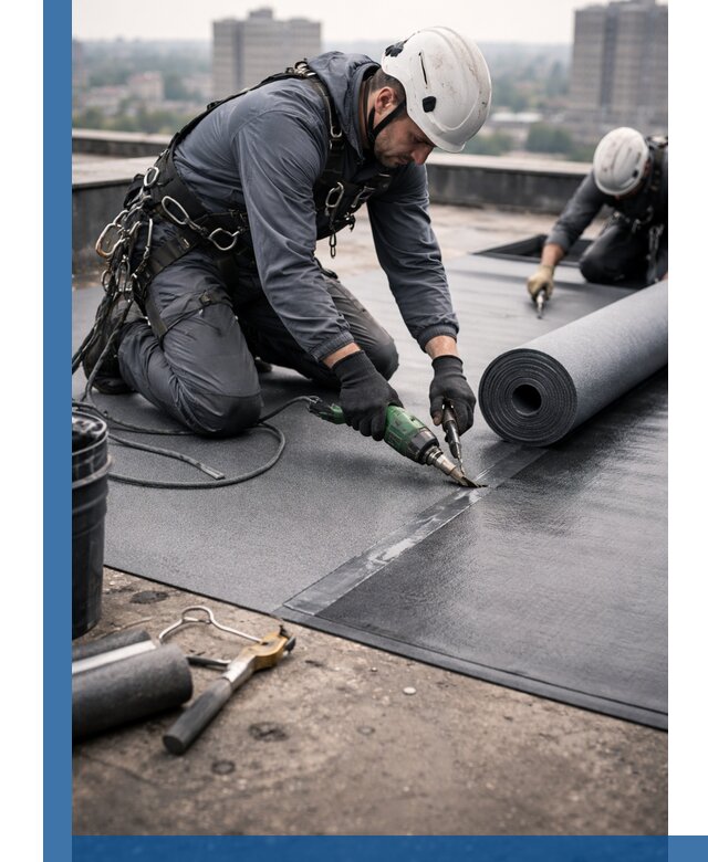 Ремонт мягкой кровли в Кропоткине с выездом промальпинистов