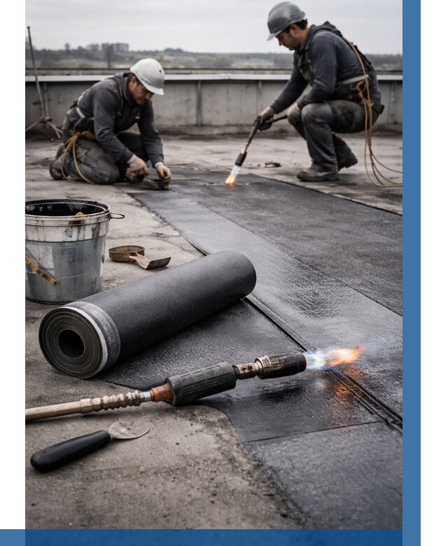 Ремонт рулонной кровли в Кропоткине от 706 р. | ВЫСОТНИК-Крп