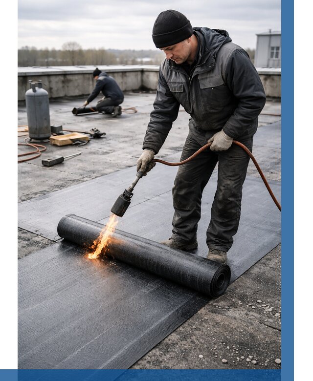 Ремонт наплавляемой кровли в Кропоткине от 760 р. | ВЫСОТНИК-Крп