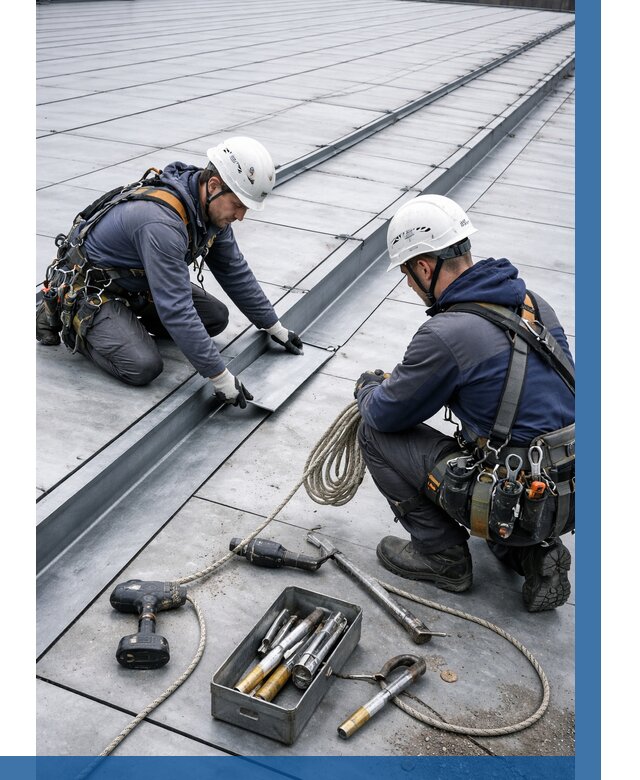 Ремонт фальцевой кровли в Кропоткине от 760 р. | ВЫСОТНИК-Крп