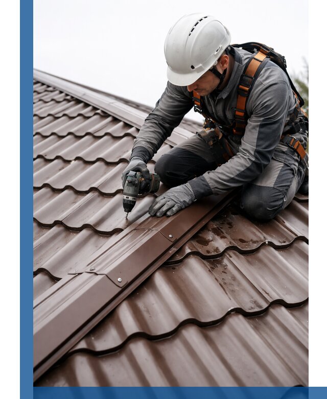 Ремонт металлочерепицы на крыше в Кропоткине профессионально