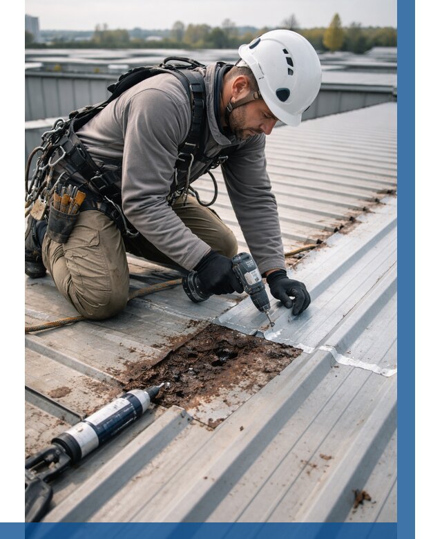 Ремонт профнастила на кровле в Кропоткине от 760 р. | ВЫСОТНИК-Крп