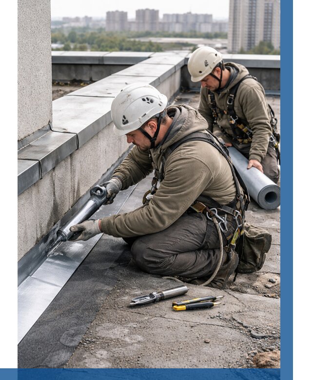 Ремонт кровельных примыканий в Кропоткине от 1303 р. | ВЫСОТНИК-Крп