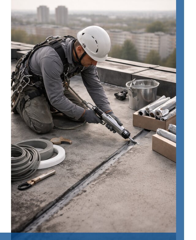 Герметизация швов кровли в Кропоткине от 489 р./м2 | ВЫСОТНИК-Крп