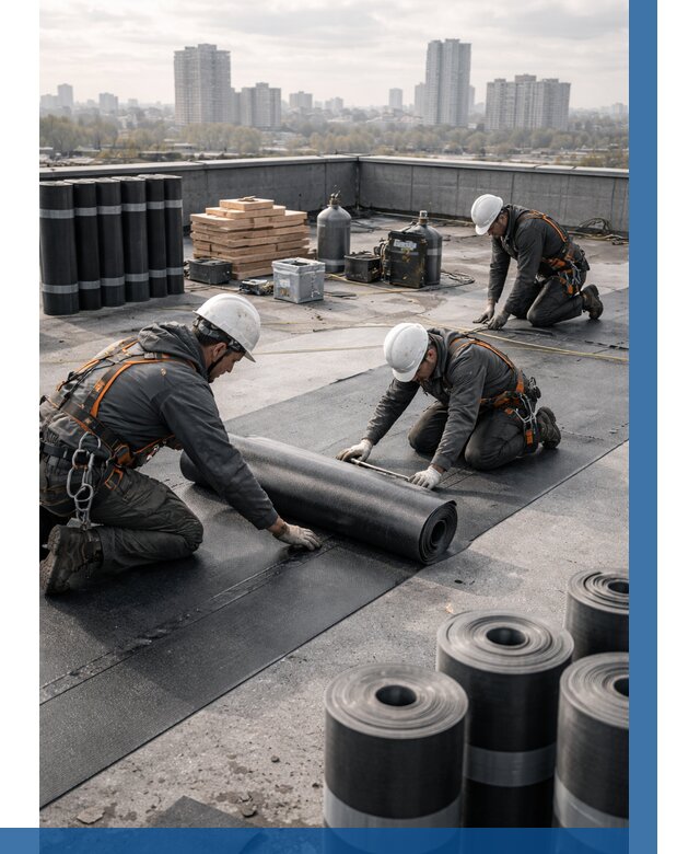 Монтаж мягкой кровли под ключ в Кропоткине от 489 р. | ВЫСОТНИК-Крп