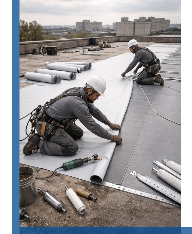 Монтаж мембранной кровли в Кропоткине для промышленных зданий