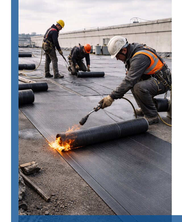 Монтаж наплавляемой кровли в Кропоткине профессионально