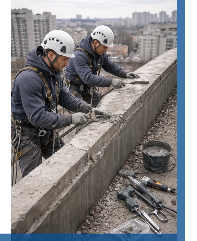 Ремонт парапета на кровле в Кропоткине от 1629 р. | ВЫСОТНИК-Крп