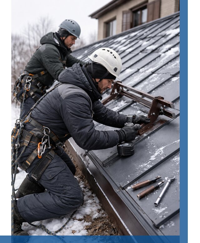 Монтаж снегозадержателей в Кропоткине от 489 р. | ВЫСОТНИК-Крп