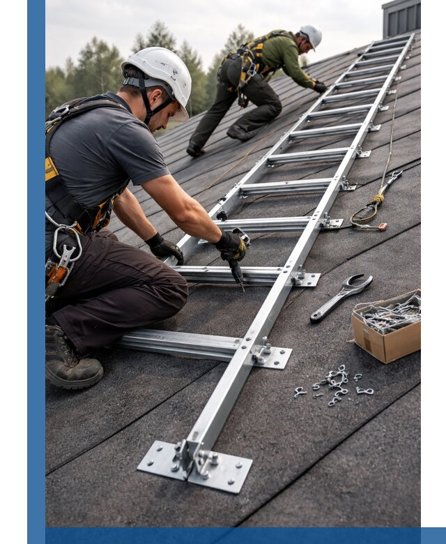 Профессиональный монтаж кровельной лестницы в Кропоткине под ключ