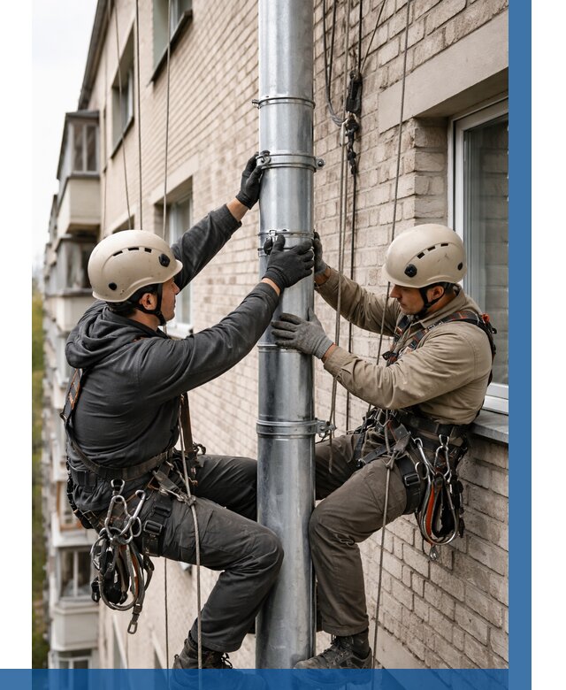 Замена водосточных труб в Кропоткине от 7058 р. | ВЫСОТНИК-Крп