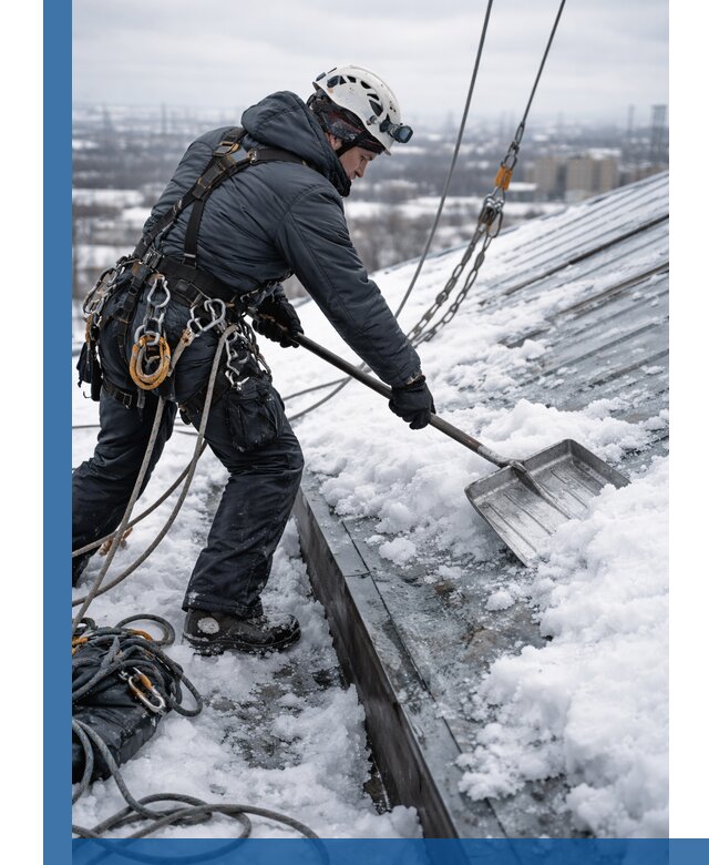 Профессиональная очистка кровли от снега и наледи в Кропоткине