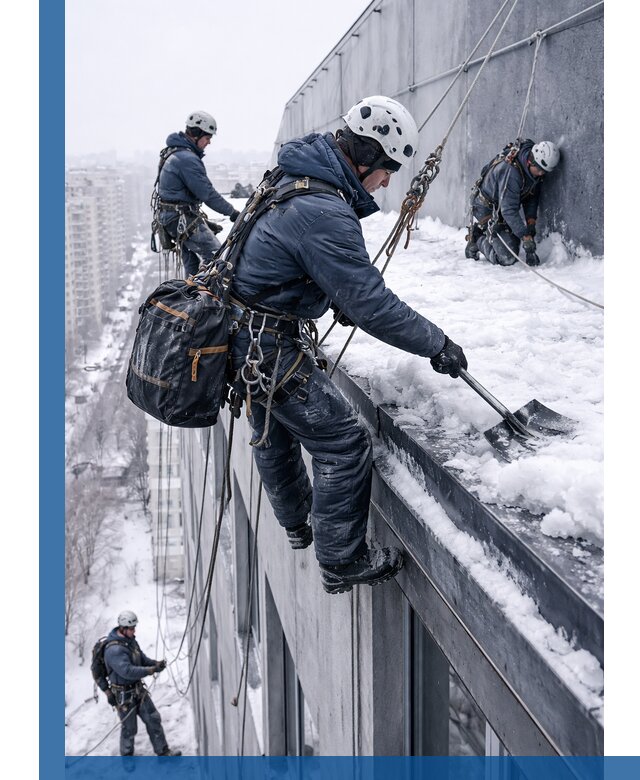 Абонентское обслуживание кровли зимой в Кропоткине регулярный уход