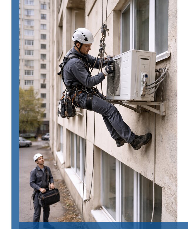 Демонтаж внешнего блока кондиционера в Кропоткине профессионально