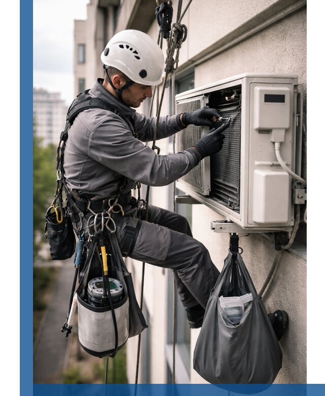 Обслуживание внешнего блока кондиционера в Кропоткине профессионально