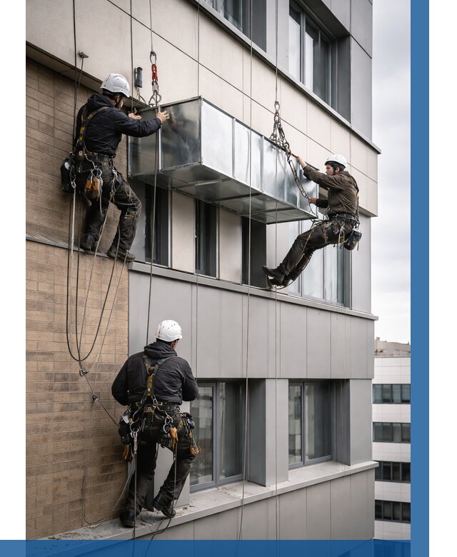 Монтаж воздуховодов на фасаде в Кропоткине от 1629 р. | ВЫСОТНИК-Крп