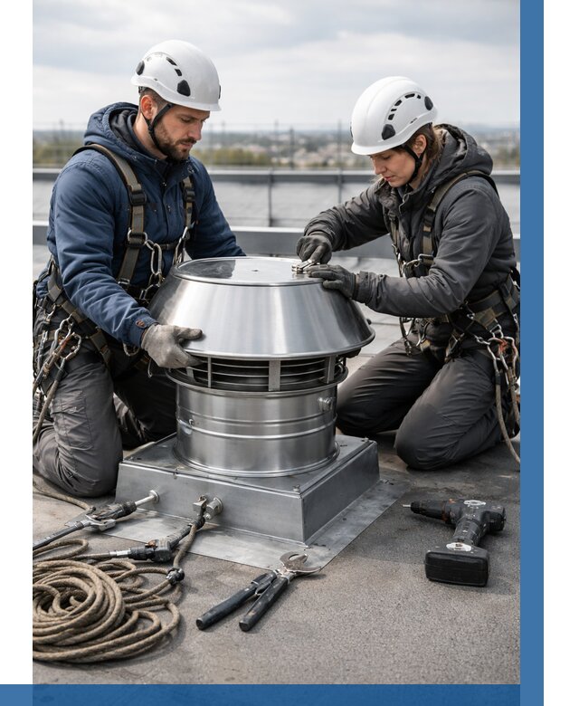 Установка дефлекторов на кровле в Кропоткине от 4887 р. | ВЫСОТНИК-Крп