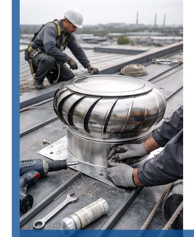 Установка дефлекторов на кровле в Кропоткине профессионально