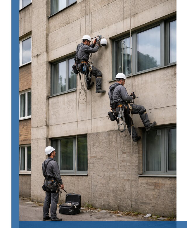 Монтаж фасадных камер видеонаблюдения в Кропоткине под ключ