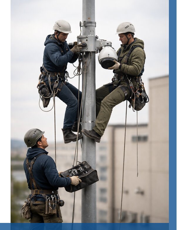 Установка видеокамер на мачте в Кропоткине от 9230 р. | ВЫСОТНИК-Крп