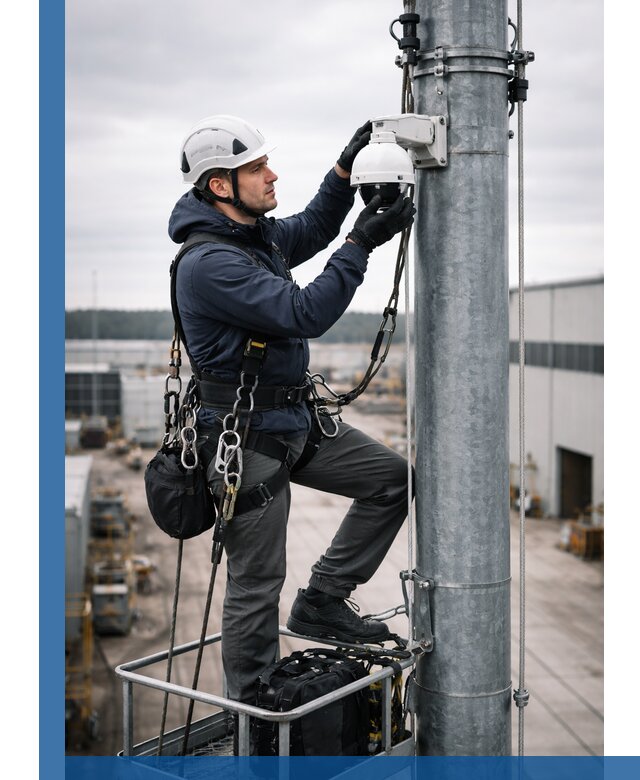 Профессиональная установка видеокамер на мачте в Кропоткине