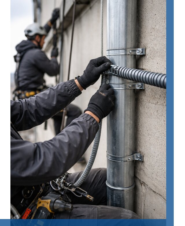 Монтаж гофры для кабеля в Кропоткине от 326 р. | ВЫСОТНИК-Крп