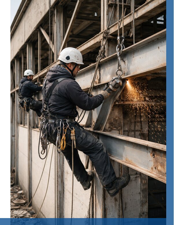 Демонтаж металлоконструкций на высоте в Кропоткине от 7058р. |ВЫСОТНИК-Крп