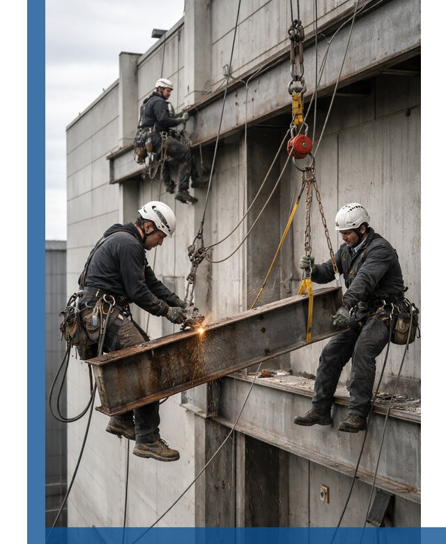 Демонтаж металлоконструкций на высоте в Кропоткине под ключ