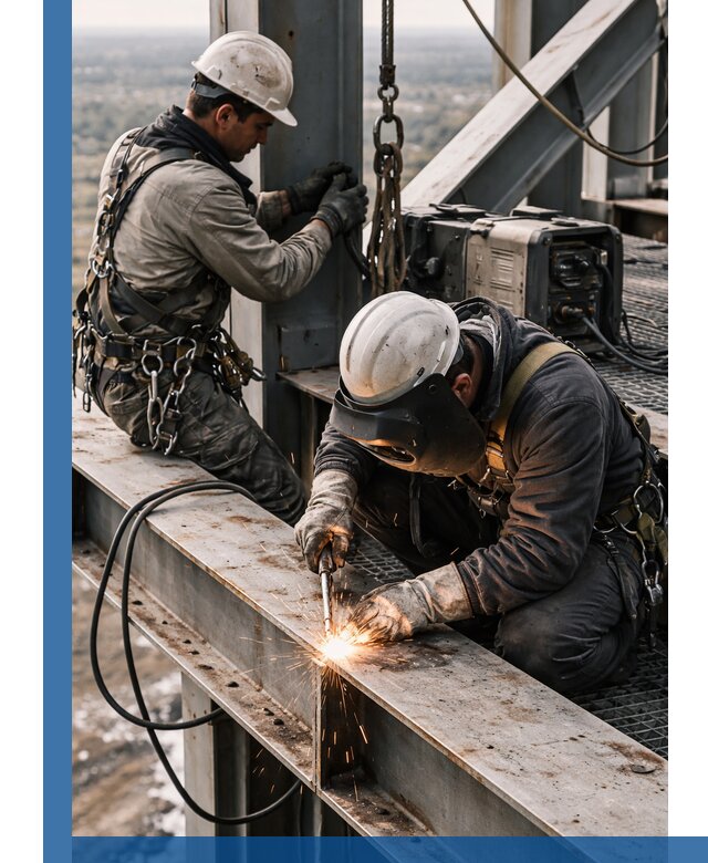 Высотные сварочные работы в Кропоткине для промышленных объектов