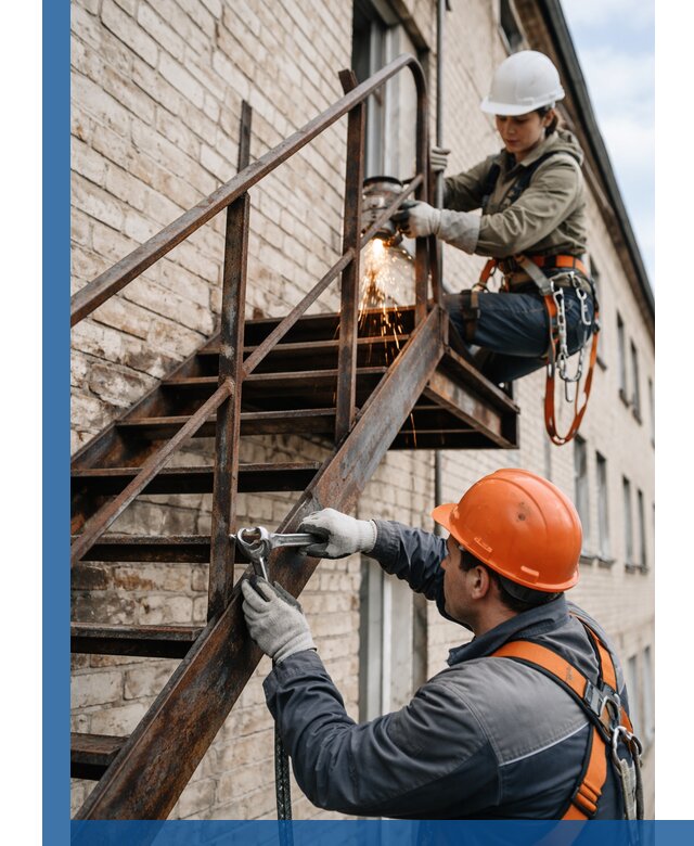 Ремонт и восстановление пожарных лестниц с выездом в Кропоткине