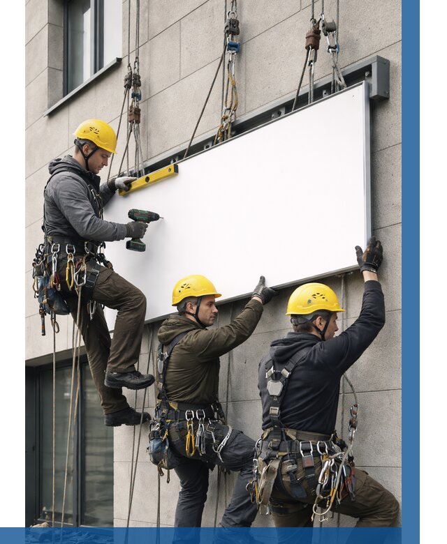 Монтаж рекламной вывески в Кропоткине от 8687 р. | ВЫСОТНИК-Крп