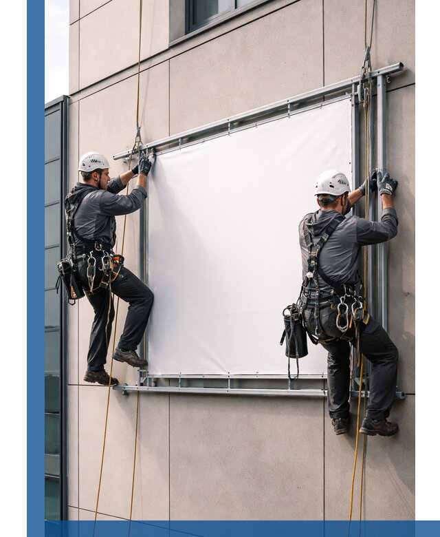 Монтаж наружной рекламной вывески в Кропоткине под ключ